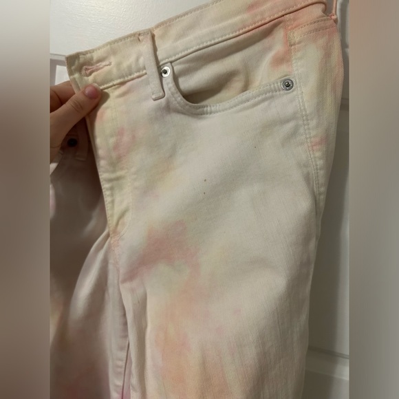 GAP Pastel Tie-Die White Cotton Candy Skinny Jeans - Picture 5 of 8